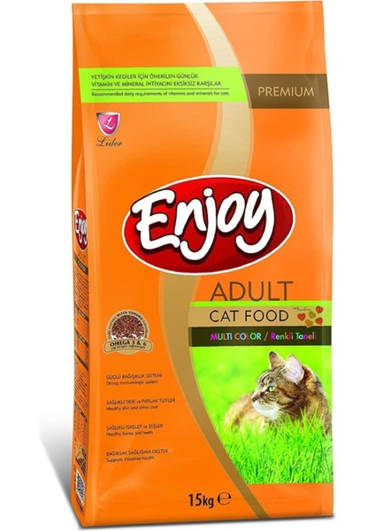 Multi Color Renkli Taneli Yetişkin Kedi Mamasi 15 kg