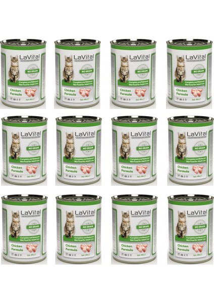 Tahılsız Tavuklu Kedi Konservesi 400 Gr. x 12 Adet