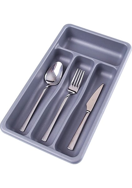 Gri - 4 Bölmeli Çekmece Içi Kaşıklık (5047)