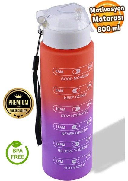 Spor Kamp Matarası 800 ml Bpa Içermez Çocuk Sporcu Su Şişesi Sızdırmaz Pipetsiz Suluk Yeşil Mor.