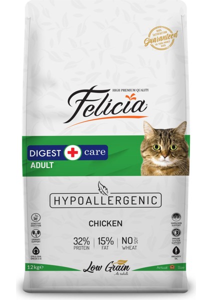 Digest+Care Tavuklu Yetişkin Kedi Maması 12KG