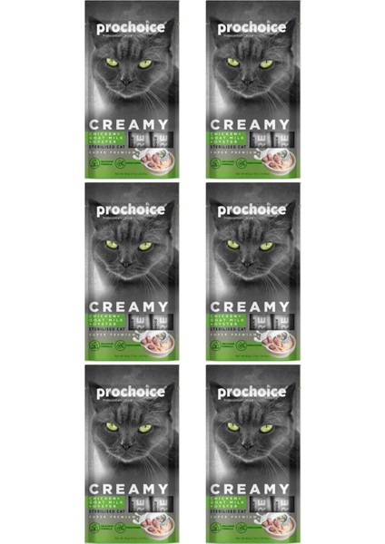 Creamy Tavuklu ve Keçi Sütlü Sıvı Kedi Ödül Maması 4X15GR - 6 Adet