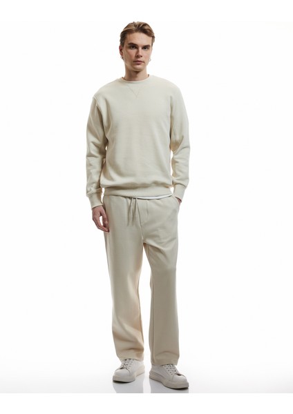 Yeni Sezon Bisiklet Yaka Dikiş Detaylı Şardonlu Pamuk Karışımlı Basic Sweatshirt fiyatları