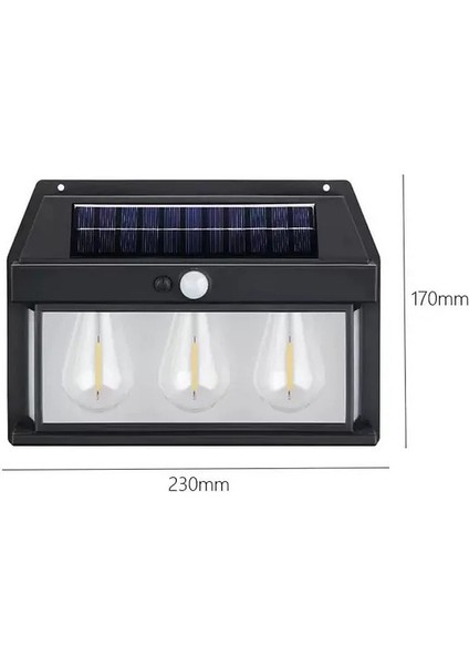 HB-500 Model 4'lü Paket Dekoratif Güneş Enerjili Bahçe 3 Adet LED Ampül Hareket Sensörlü Bahçe LED Su Geçirmez 3 Mod'lu Solar Duvar LED fiyatları