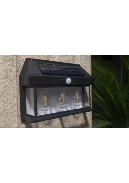 HB-500 Model 4'lü Paket Dekoratif Güneş Enerjili Bahçe 3 Adet LED Ampül Hareket Sensörlü Bahçe LED Su Geçirmez 3 Mod'lu Solar Duvar LED fırsatları