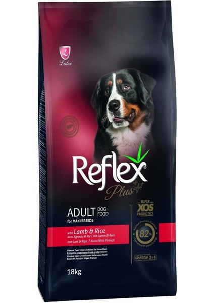 Plus Maxi Breeds Kuzu Etli ve Pirinçli Köpek Maması 18 kg