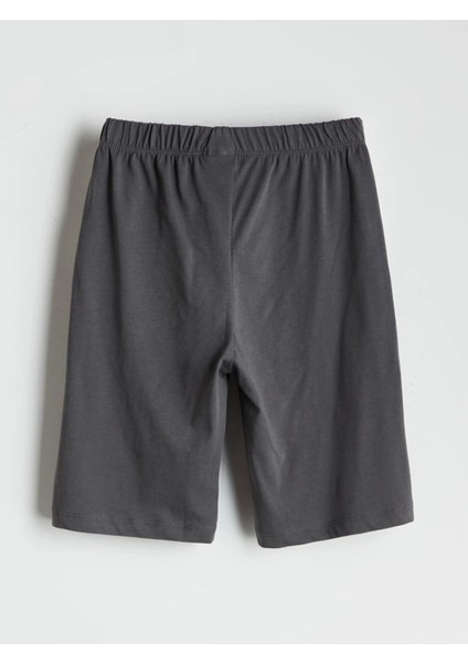 Lcw Kids Gri Bisiklet Yaka Dinozor Baskılı Erkek Çocuk Şortlu Pijama Takımı indirimleri