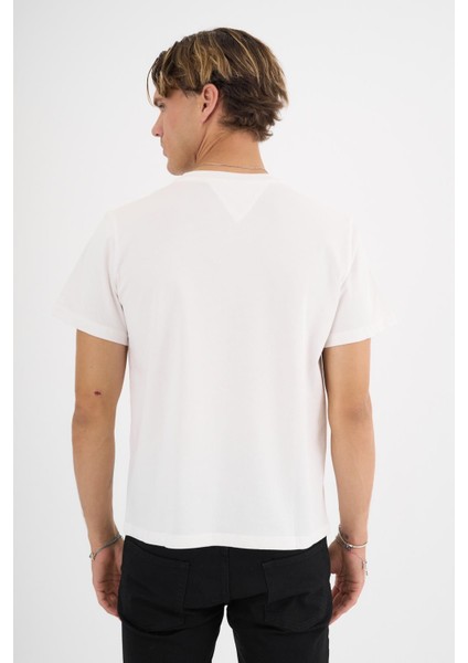 Erkek Ekru %100 Pamuklu Standart Kalıp T-Shirt modelleri