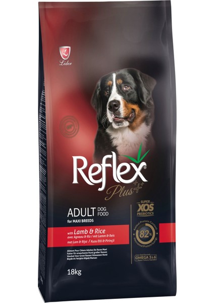 Plus Kuzu Etli ve Prinçli Büyük Irk Yetişkin Köpek Maması 18 kg