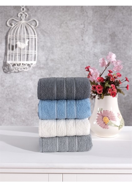 Pamuklu 4'lü El Yüz Havlu Seti Takımı Günlük Çeyizlik El Yüz Havlusu