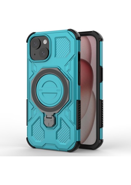 iPhone 15 Manyetik Kılıf Dönen Metal Ayaklı Darbeye Dayanıklı Pc + Tpu Telefon Arka Kapağı (Yurt Dışından) fiyatları