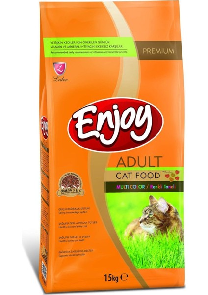 Multi Color Renkli Taneli Yetişkin Kedi Mamasi 15 kg