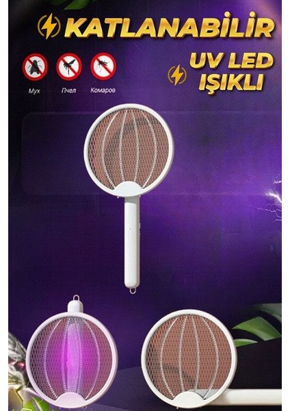 Katlanır USB Şarjlı Uv Işıklı Elektrikli Sivrisinek Öldürücü Raket Sinek Öldürücü modelleri