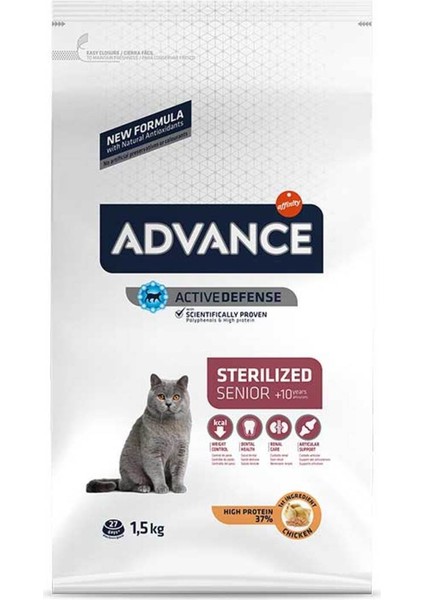 Sterilised Senior 1,5kg +10 Yaş Kedi Maması Ileri Yaş ve Kısır Kediler Için Ageing fiyatları