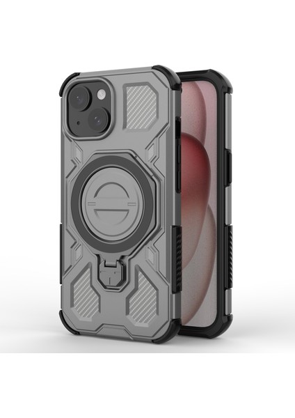 iPhone 15 Manyetik Kılıf Dönen Metal Ayaklı Darbeye Dayanıklı Pc + Tpu Telefon Arka Kapağı (Yurt Dışından) fiyatları
