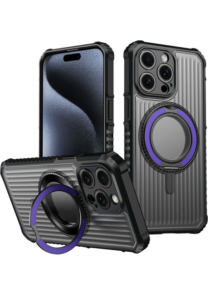 iPhone 14 Pro Max Manyetik Kılıf Pc + Tpu Telefon Arka Kapağı ve Ayaklık (Yurt Dışından)