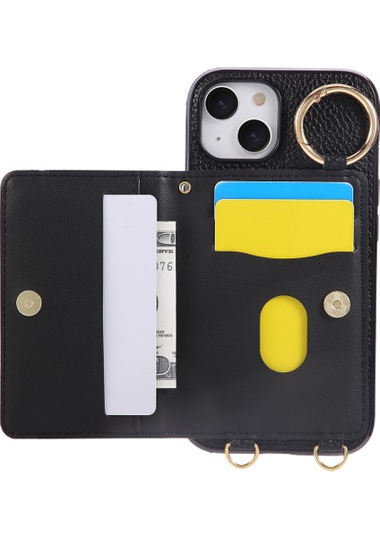 iPhone 15 Ayaklı Rhombus Deri + Tpu Telefon Kılıfı ve Omuz Askısı (Yurt Dışından) fiyatları