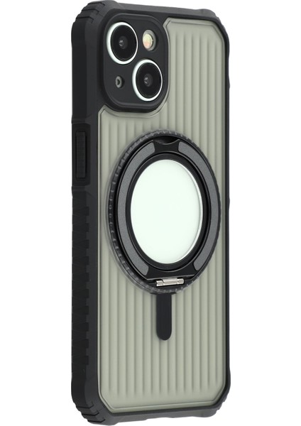 iPhone 15 Manyetik Kılıf Pc + Tpu Telefon Arka Kapağı ve Ayaklık (Yurt Dışından)