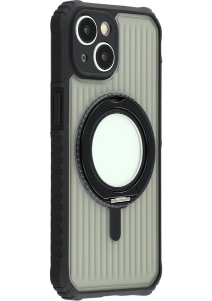 iPhone 15 Manyetik Kılıf Pc + Tpu Telefon Arka Kapağı ve Ayaklık (Yurt Dışından)