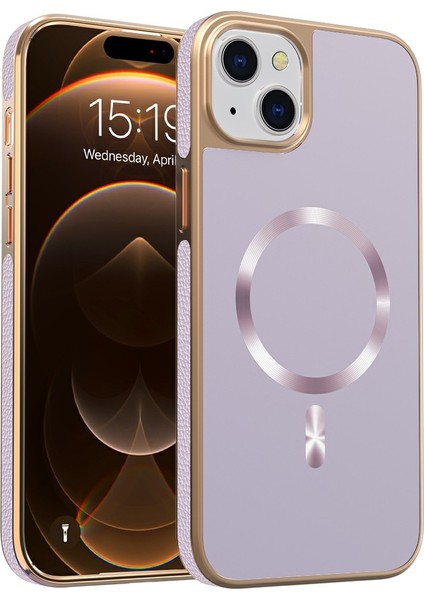 iPhone 15 Manyetik Kılıf Elektrokaplama Düşmeye Karşı Dayanıklı Tpu + Pc Telefon Arka Kapağı (Yurt Dışından)