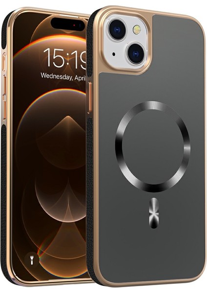 iPhone 15 Manyetik Kılıf Elektrokaplama Düşmeye Karşı Dayanıklı Tpu + Pc Telefon Arka Kapağı (Yurt Dışından)