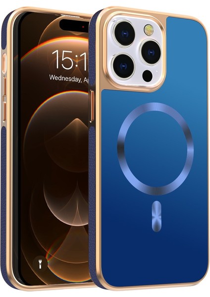iPhone 15 Pro Manyetik Kılıf Elektrokaplama Düşmeye Karşı Dayanıklı Tpu + Pc Telefon Arka Kapağı (Yurt Dışından)