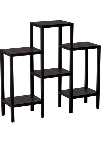 6 Raflı - Siyah Modüler Ünite Plastik 108X100X29 cm (5047)