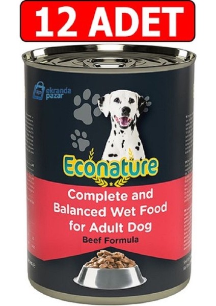 Sığır Etli Yetişkin Köpek Konserve Maması 400 gr x 12 Adet