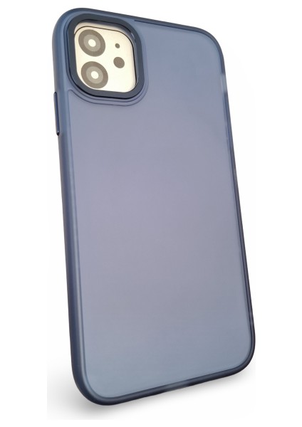 iPhone 11 Uyumlu Kamera Koruma Çıkıntılı Metal Tuşlu Mat Şeffaf Orta Sertlikte Yüksek Kaliteli Kılıf