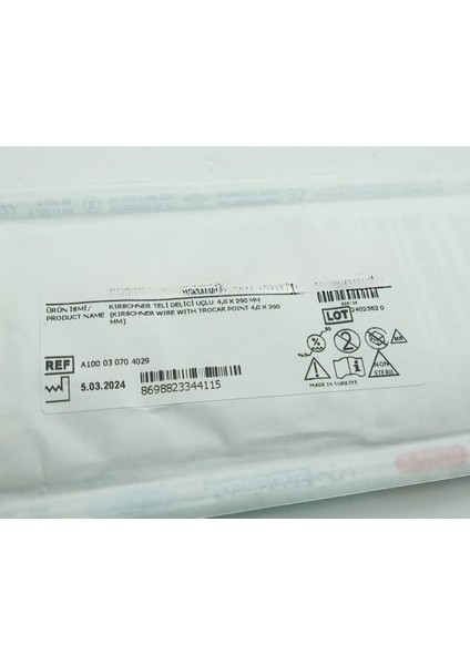 Kirschner Teli Delici Uçlu 4,0X290MM Steril Paketli Cerrahi Eğitim ve Uygulama Materyali fiyatları