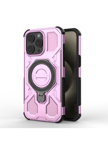 iPhone 15 Pro Max Manyetik Kılıf Döndürülebilir Metal Ayaklı Darbeye Dayanıklı Pc + Tpu Telefon Arka Kapağı (Yurt Dışından) fiyatları