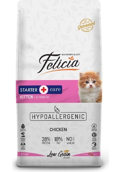 Düşük Tahıllı Hipoalerjenik Tavuklu Anne ve Yavru Kedi Maması 12 kg