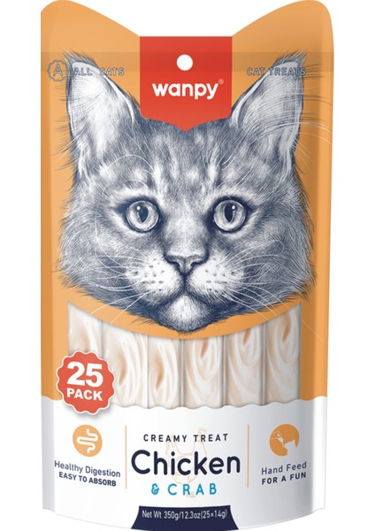 Kedi Ödül Tavuklu ve Yengeçli Sıvı Kedi Ödül Maması 14 Gram x 25 Adet