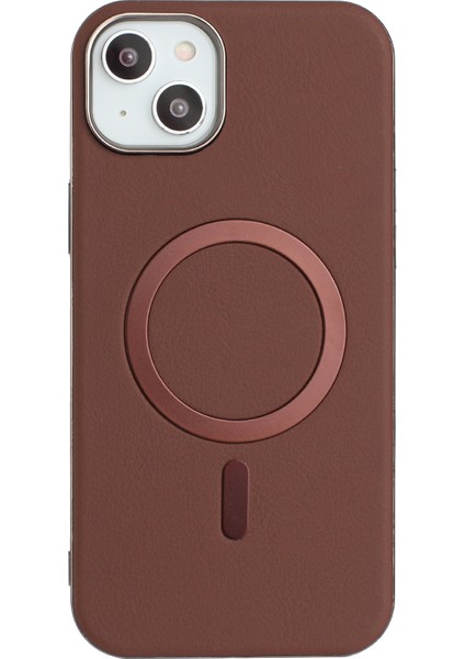 iPhone 15 Elektroliz Kaplama Pu + Tpu Telefon Arka Kapağı Magsafe ile Uyumlu (Yurt Dışından)
