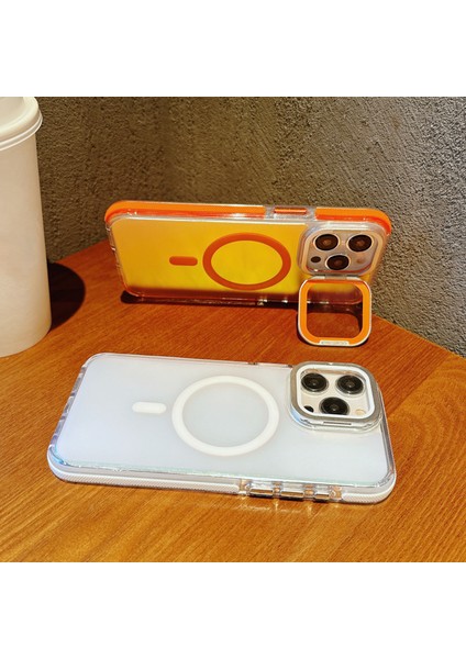 iPhone 15 Pro Manyetik Kılıf Tpu Akrilik Telefon Arka Kapağı Lens Filmi ve Destek Ayağı (Yurt Dışından) fiyatları