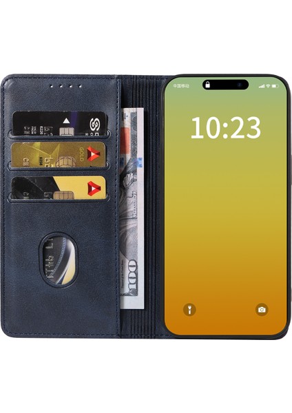 iPhone 15 Pro Cüzdan Manyetik Kapatma Dana Dokulu Deri Telefon Kılıfı (Yurt Dışından) fiyatları
