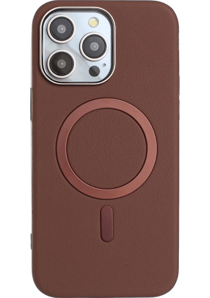 iPhone 15 Pro Elektroliz Kaplama Pu + Tpu Telefon Arka Kapağı Magsafe ile Uyumlu (Yurt Dışından)