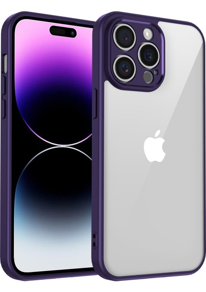 iPhone 14 Pro Max Mat Cilt Dokunmatik Şeffaf Pc + Tpu Darbeye Dayanıklı Telefon Arka Kılıfı (Yurt Dışından)