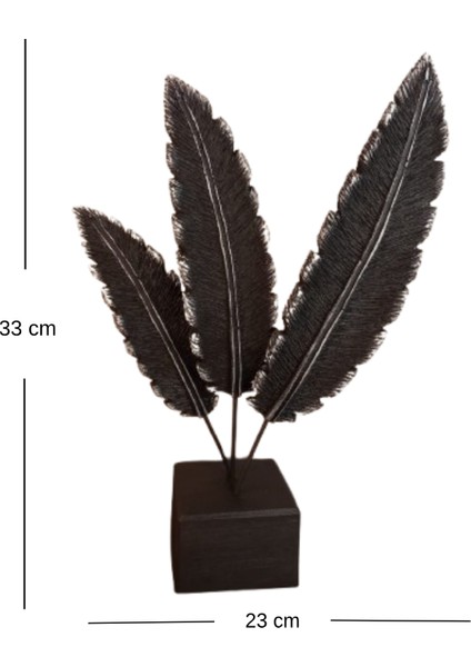 Aurora Feather – Lüks 3’lü Siyah Tüy Dekoratif Obje (33X23 Cm) modelleri