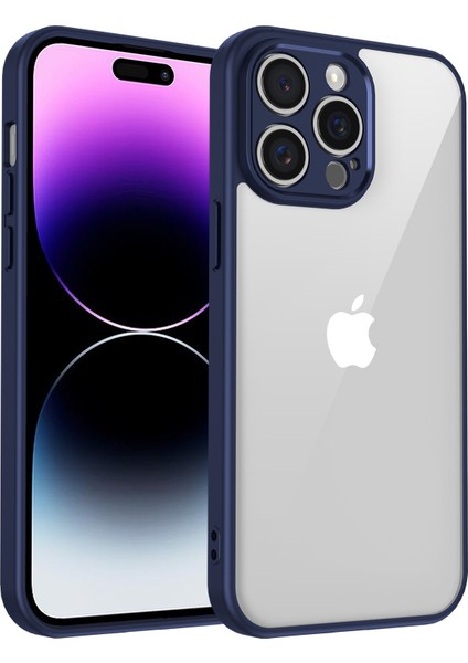iPhone 14 Pro Max Mat Cilt Dokunmatik Şeffaf Pc + Tpu Darbeye Dayanıklı Telefon Arka Kılıfı (Yurt Dışından)