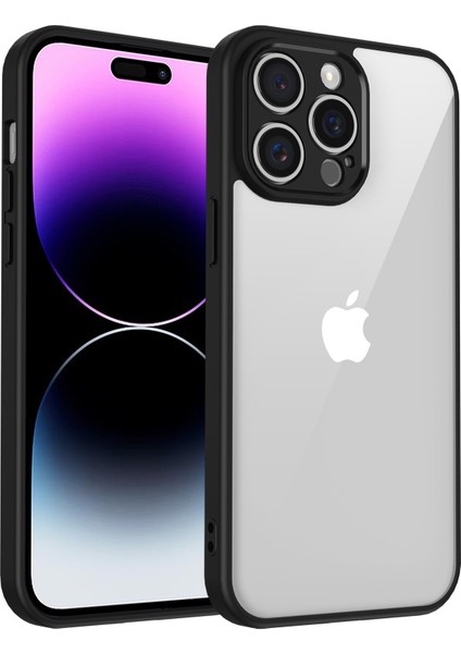 iPhone 14 Pro Max Mat Cilt Dokunmatik Şeffaf Pc + Tpu Darbeye Dayanıklı Telefon Arka Kılıfı (Yurt Dışından)
