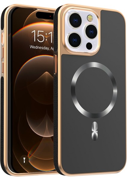 iPhone 15 Pro Max Manyetik Kılıf Elektrokaplama Düşmeye Karşı Dayanıklı Tpu + Pc Telefon Arka Kapağı (Yurt Dışından)