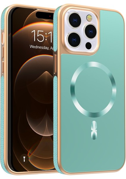 iPhone 15 Pro Max Manyetik Kılıf Elektrokaplama Düşmeye Karşı Dayanıklı Tpu + Pc Telefon Arka Kapağı (Yurt Dışından)