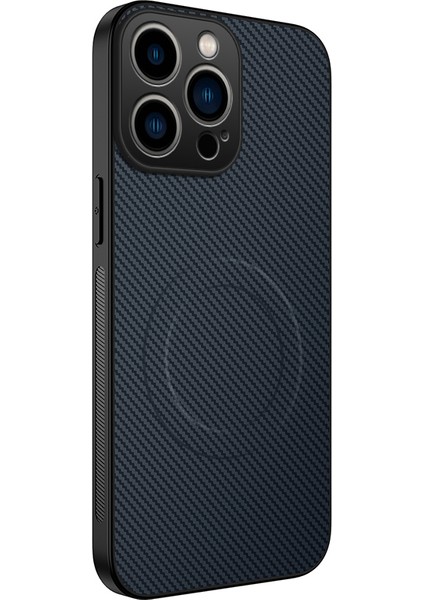iPhone 15 Pro Max Karbon Fiber Dokulu Pc Tpu Telefon Kılıfı Magsafe ile Uyumlu (Yurt Dışından)