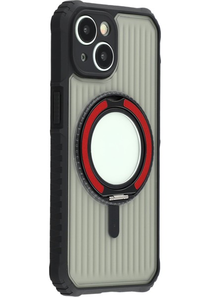 iPhone 15 Manyetik Kılıf Pc + Tpu Telefon Arka Kapağı ve Ayaklık (Yurt Dışından)