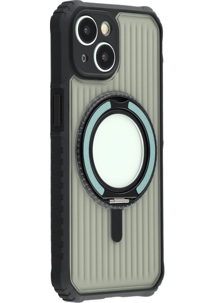iPhone 15 Manyetik Kılıf Pc + Tpu Telefon Arka Kapağı ve Ayaklık (Yurt Dışından)