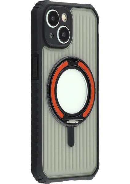 iPhone 15 Manyetik Kılıf Pc + Tpu Telefon Arka Kapağı ve Ayaklık (Yurt Dışından)