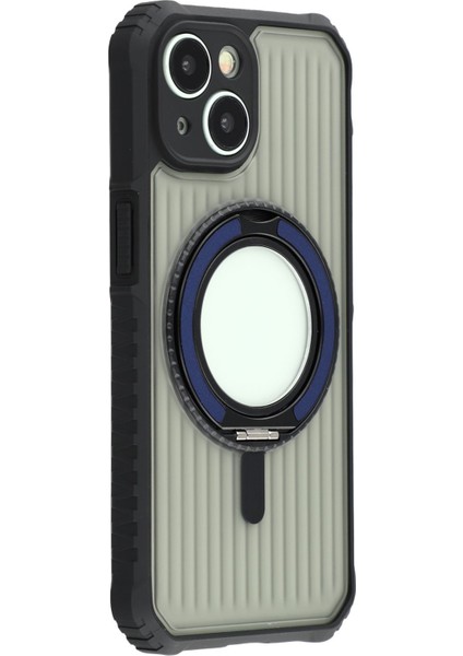 iPhone 15 Manyetik Kılıf Pc + Tpu Telefon Arka Kapağı ve Ayaklık (Yurt Dışından)