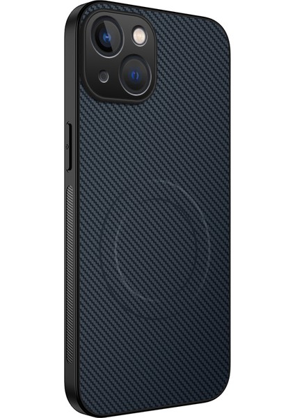 iPhone 15 Karbon Fiber Dokulu Pc Tpu Telefon Kılıfı Magsafe ile Uyumlu (Yurt Dışından)