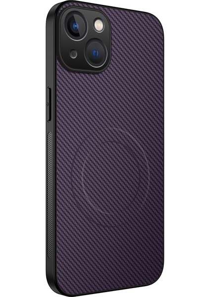 iPhone 15 Karbon Fiber Dokulu Pc Tpu Telefon Kılıfı Magsafe ile Uyumlu (Yurt Dışından)